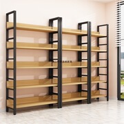 Simple Bookcase Steel Wood Shelf Living Room Storage Rack Shelf Display Rack Multi-Layer Floor-To-Ceiling Library Bookshelf Rent