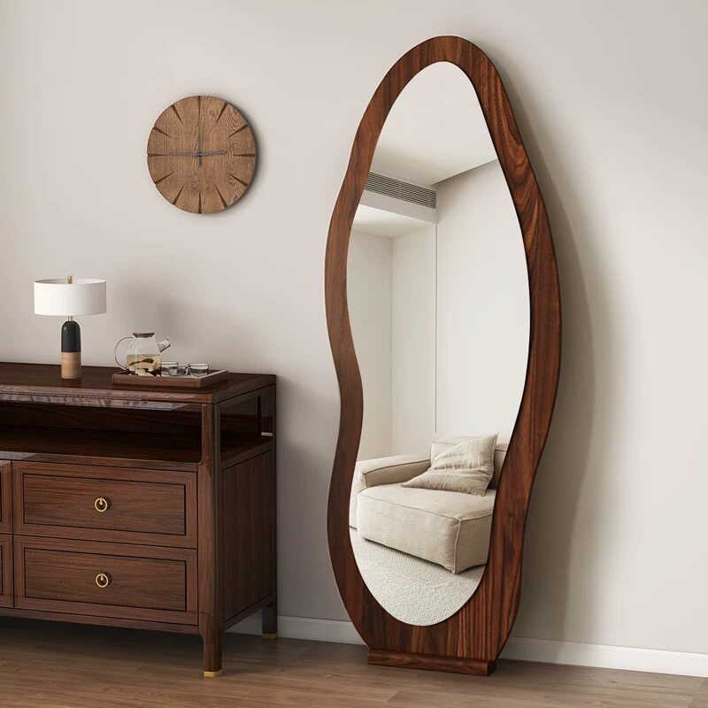 Second-Hand Full-Length Mirror, Home Floor-To-Ceiling Mirror, Internet Celebrity Special-Shaped Mirror, Wall-Mounted High-End Dressing Mirror, Bedroom Fitting Mirror