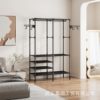 Foreign Trade Cross-border Hot Selling Simple Three-row Multi-function Storage Hanger Household Bedroom Floor Rack Coat Rack