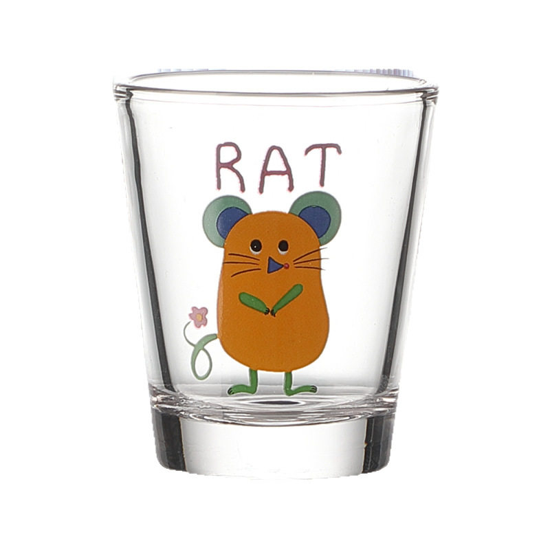 Cartoon Tipsy Cup Glass Female High-Looking Zodiac Water Cup Home Coffee Cup Sake Cup Set