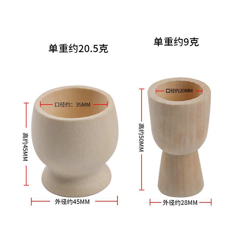 DIY wooden egg holder children play house wine cup toy painted egg holder cup wooden wine cup graffiti ornaments
