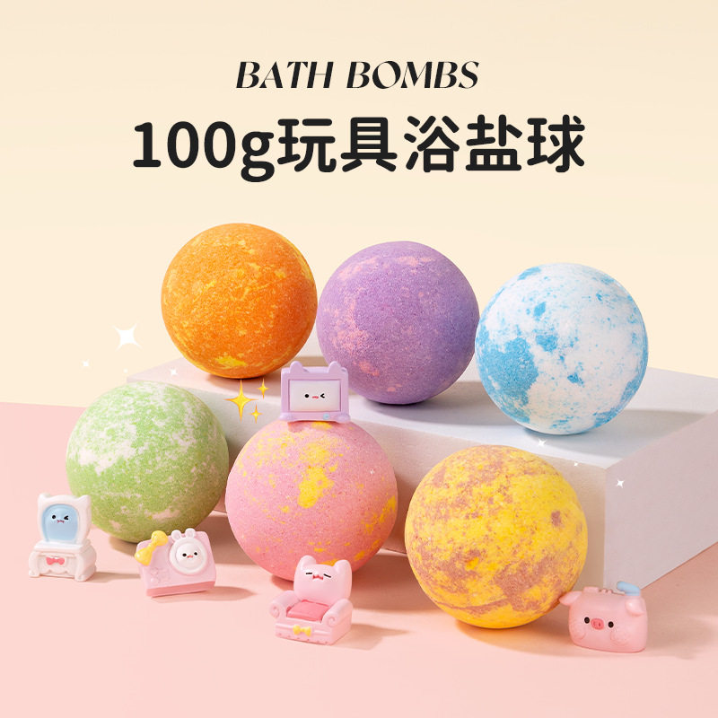 Cross-Border Toys Explosive Bath Salt Balls Kidsren's Bubble Bath Bath Balls 100g Wholesale Kid Bath Bombs