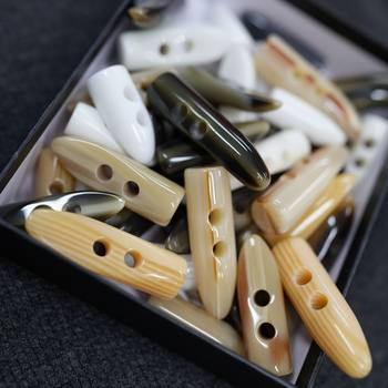 Front Yellow Button Coffee BlAck Flower Light Rice Flower Resin Stick Flower Horn Button FActory Direct SAles A43 Size Complete