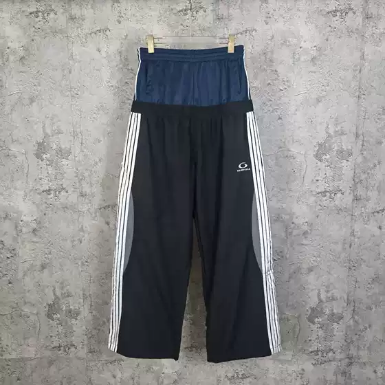 Correct Version High-Quality B Brand 26Ss New Style Color-Blocking Double Waistband Embroidered Logo Loose Sports Pants