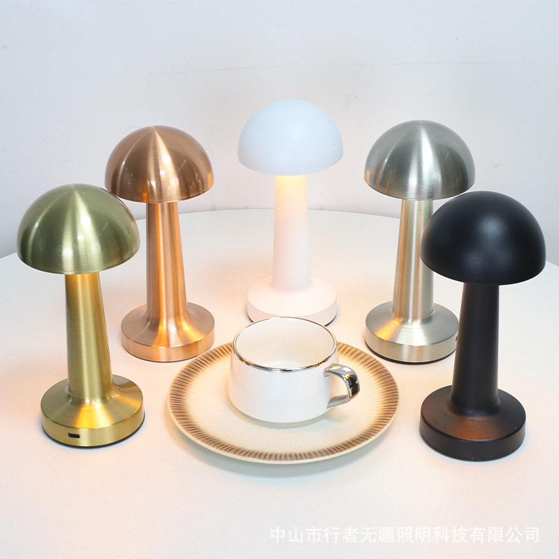 Cross-border creative Nordic modern bedside bar bedroom USB charging touch wrought iron dumbbell table lamp night light atmosphere
