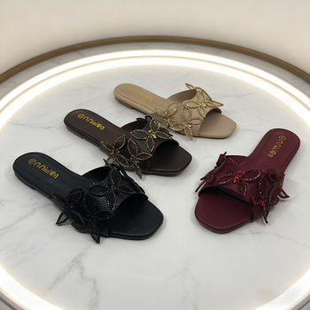 2026 New Summer African Flats Women's Slippers for Outer Wear, Flip-Flops, Daily Versatile Cross-Border Shoes Slippers