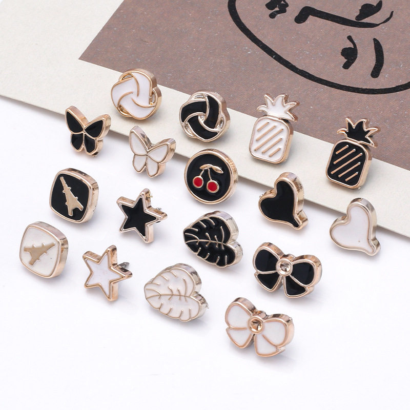 Anti-glare Button Small Brooch Seam-free Fixed Removable Invisible Button Women's Low Collar Clothes Shirt Decorative Button