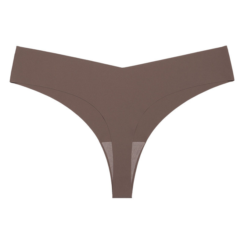 欧美低腰冰丝裸感无痕纯棉裆透气大码T型内裤 女士性感一片式内裤