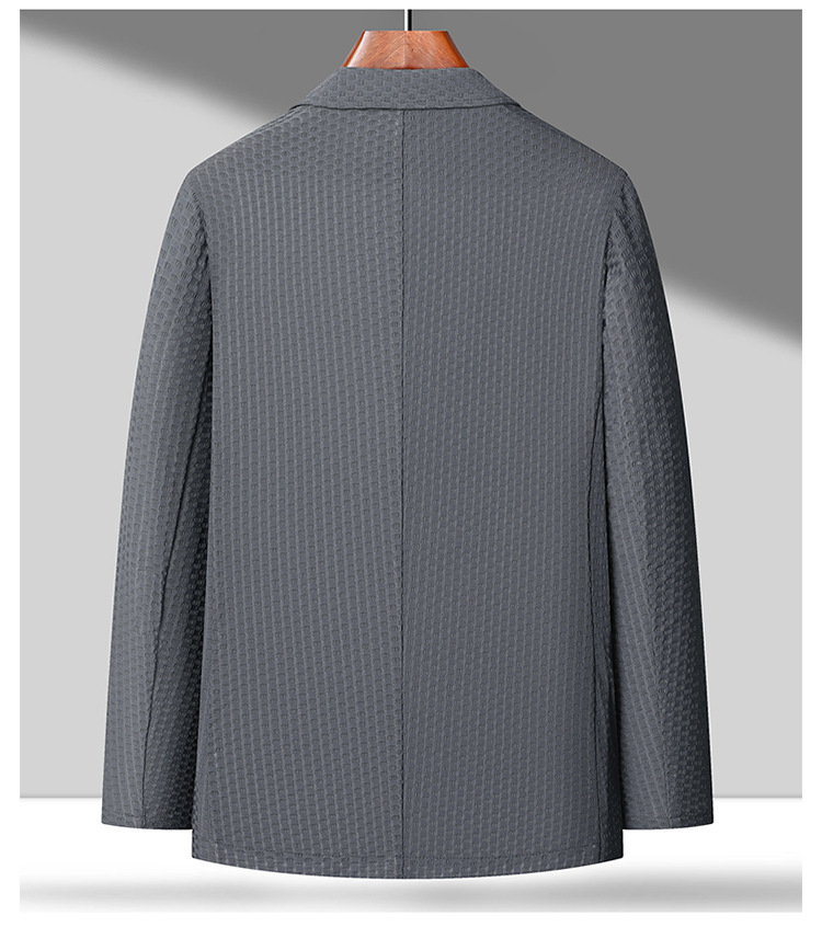 Áo blazer nam phong cách Hàn, vải co giãn mát lạnh, không cần ủi — Màu đen, Xám cao cấp, Kaki