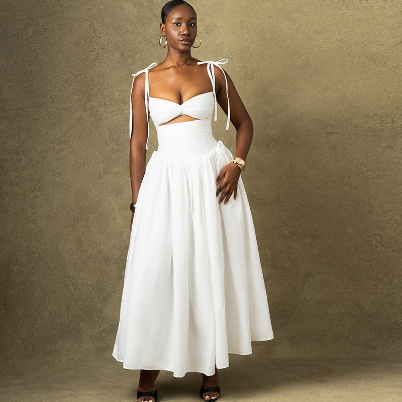 Fashionable Womens Color Block Dress Sleeveless A Line Casual Style Perfect for Summer Events Wholesale Available