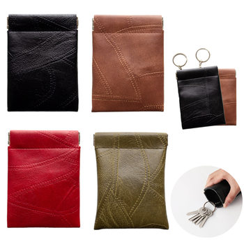 Men's and Women's Ring Waist Key Bag Coin Small Cosmetics Bag Spliced Artificial Leather Card Holder Novelty Coin Purse Cross-Border