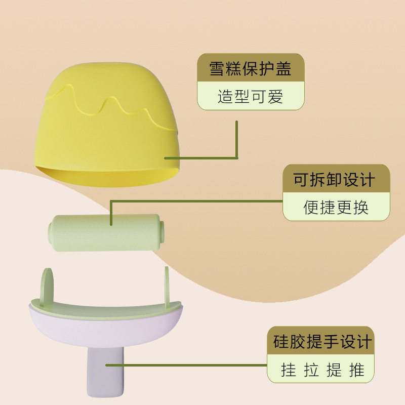 Lint Roller with Tearable Replacement Paper Roll, Macaron Color Mini Household Clothes and Hair Cleaner