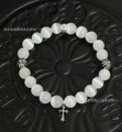 White cat eye 3 beads+