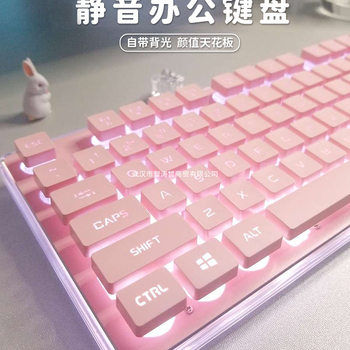 Forerunner X7 Silent Keyboard Girls Office Pink High-Looking Wireless Computer Wired Good Feel Mouse Set