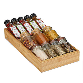 Amazon's New Bamboo Spice Rack 3-Layer Spice Rack Storage Box Kitchen Storage and Storage Box