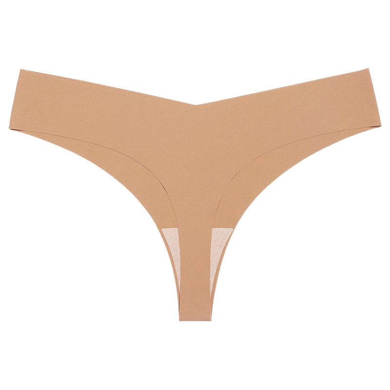 欧美低腰冰丝裸感无痕纯棉裆透气大码T型内裤 女士性感一片式内裤