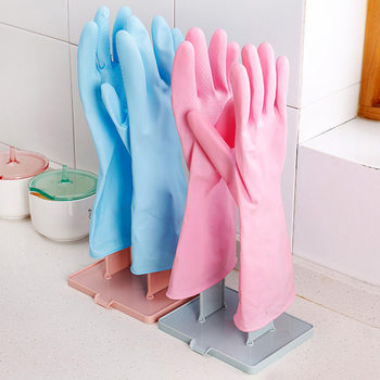 Housework Glove Drying Rack Removable Drain Rack Rag Storage Rack Kitchen Countertop with Drain Tray Sponge Hanger