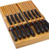 Wooden drawer knife holder drawer storage plug-in kitchen knife drawer storage rack factory supply