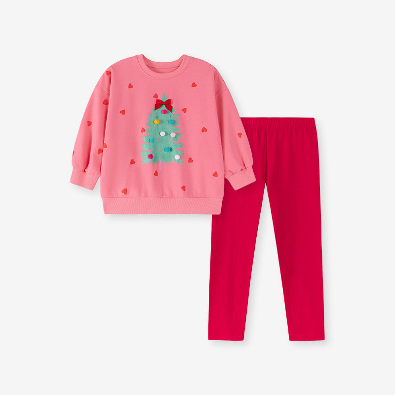 Nouvel ensemble fille Noël, tenue enfant style, vente en gros vêtements bébé automne