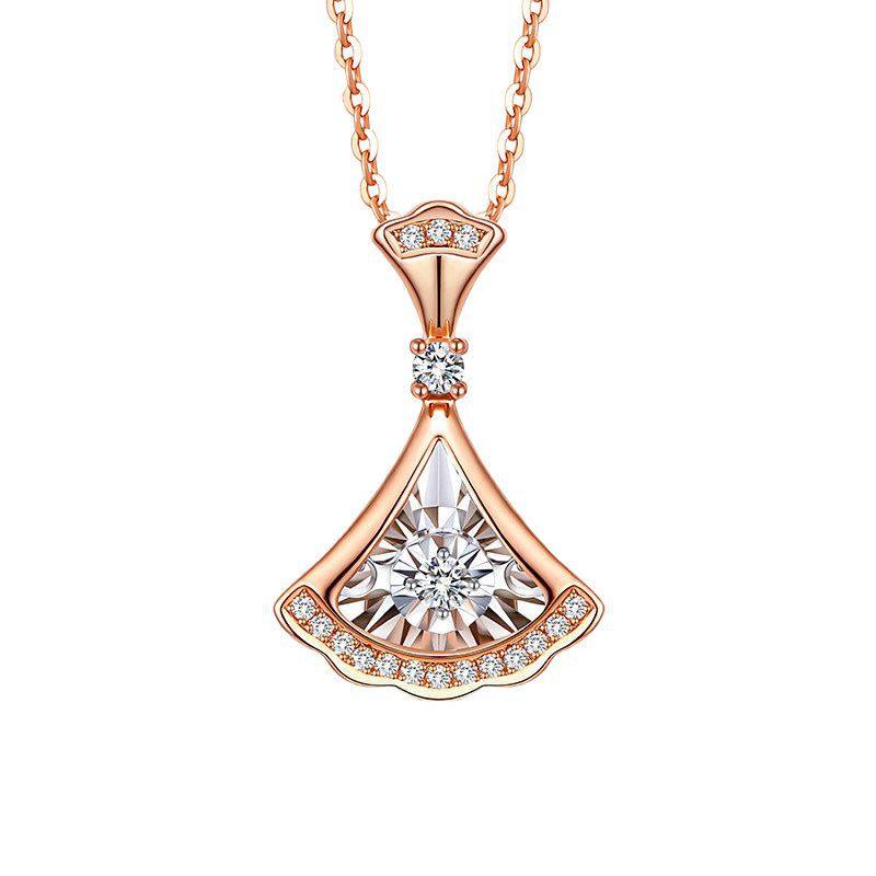 South African Real Diamond Necklace, Non-Fading Pendant with Diamonds, Versatile Jewelry Wholesale, Wedding Fashion Rose Gold Inlay