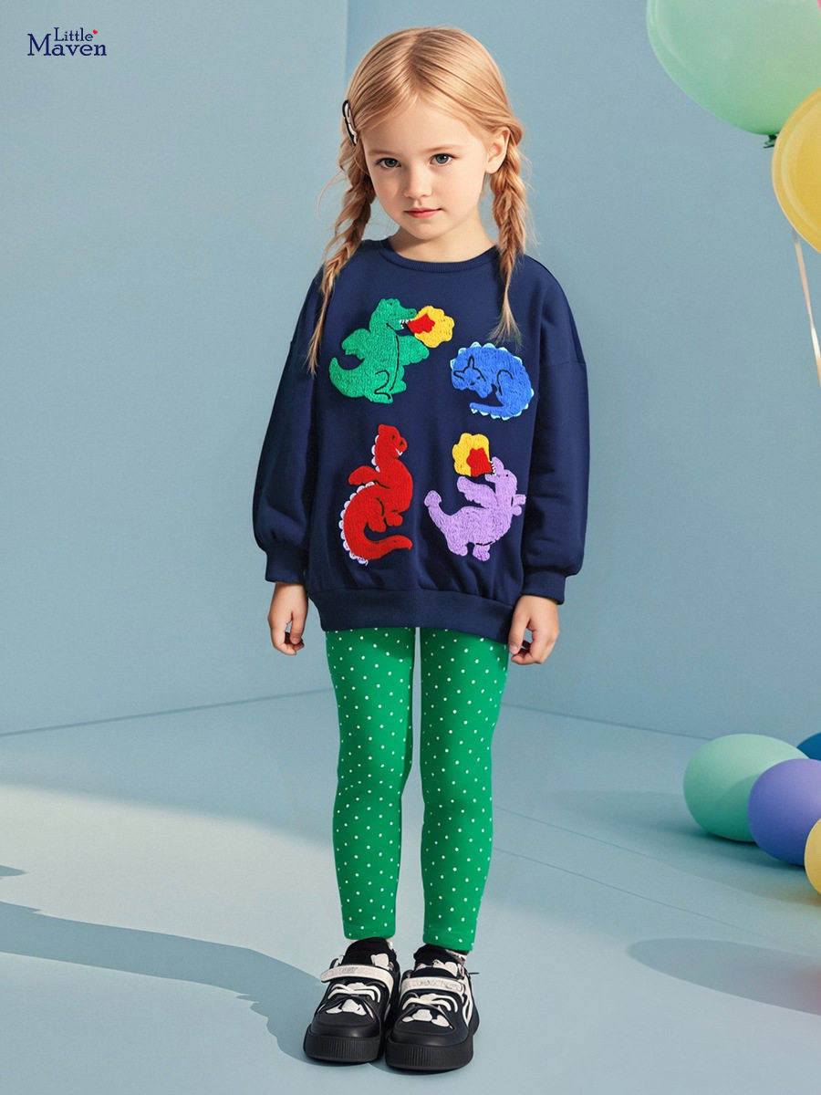 Girls' Autumn Set Wholesale from Source Factory, Cartoon Cotton Kids' Outfit