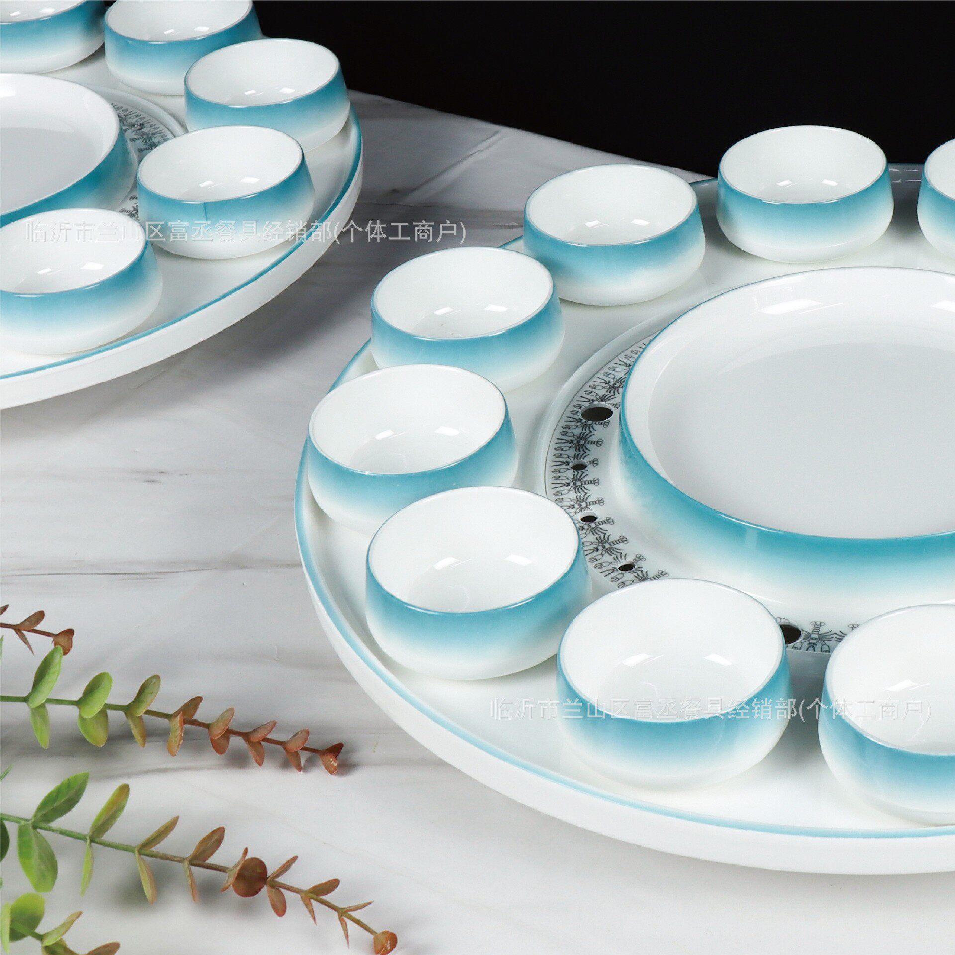 Factory Direct Supply Dry Ice Lobster Platter Set Food-Grade Melamine Seafood Tableware Commercial Hotel Hot Pot Banquet Plating