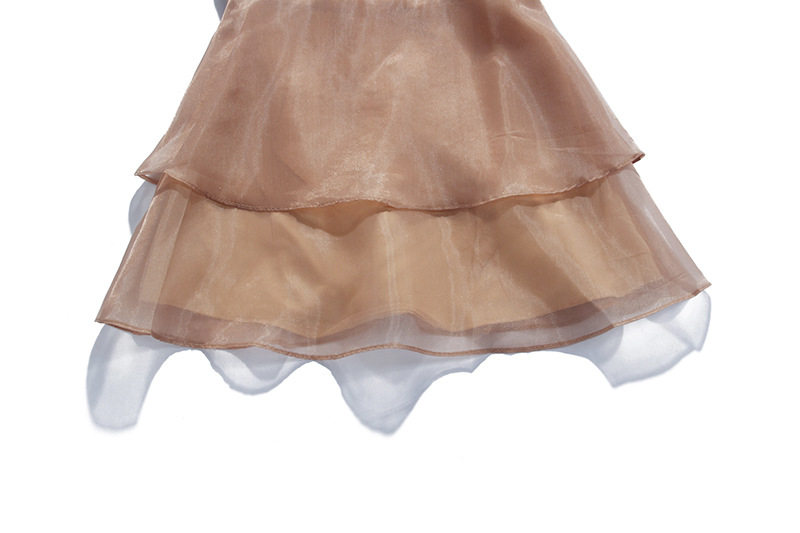 Đầm maxi nữ organza thêu hoa bướm 3D đính đá — Rượu vang đỏ chi tiết 13