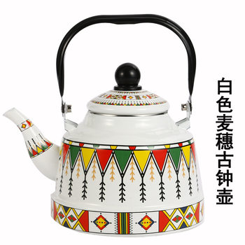 Enamel Pot Can Open Fire Enamel 2.5L Enamel Pot Enamel Coffee Porcelain Pot Water Kettle Induction Cooker Russian Enamel Pot