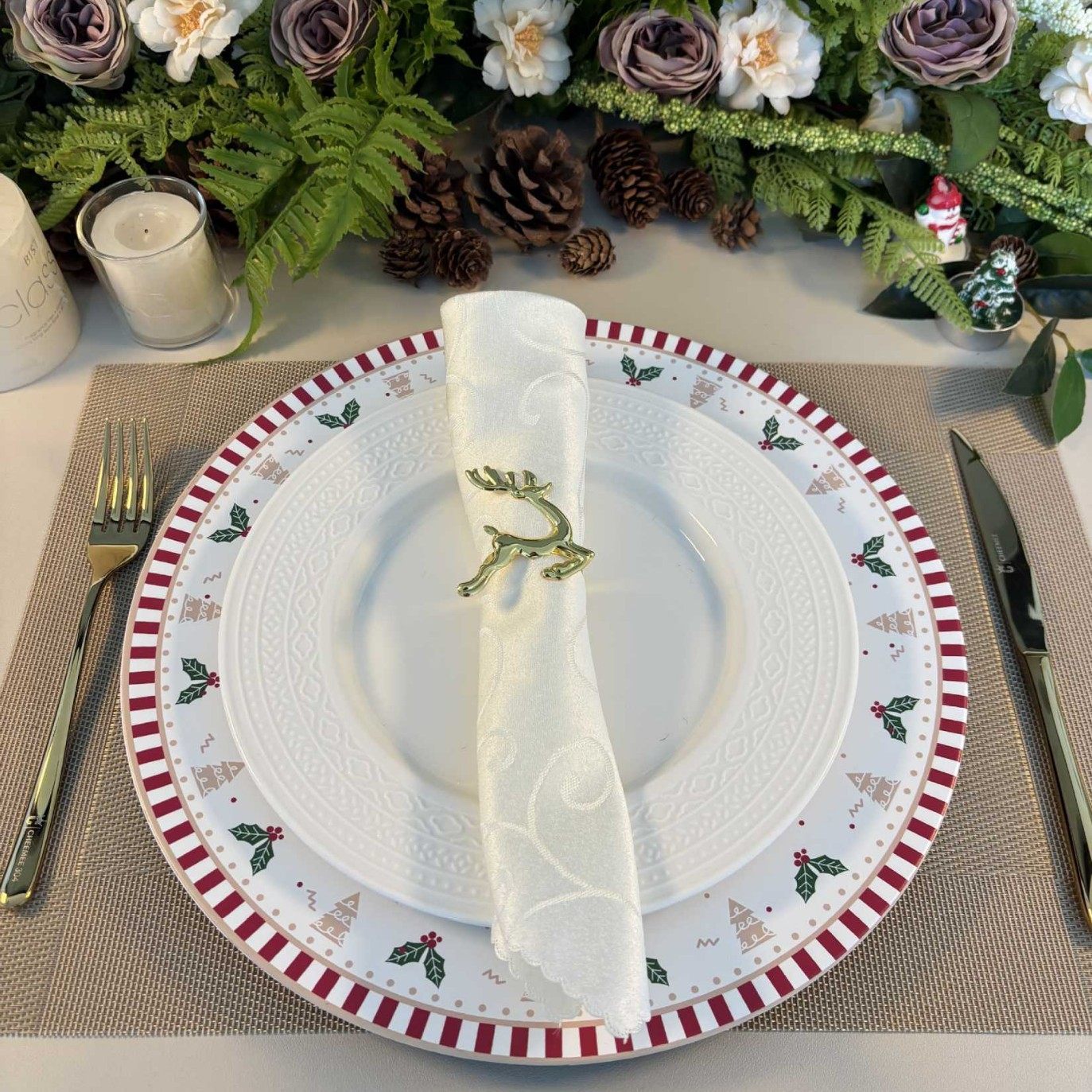 Christmas Decoration Plate Gift Cute Home Style Good-Looking Breakfast Plate Ritual Sense Ins Beautiful Plate Cross-Border Christmas