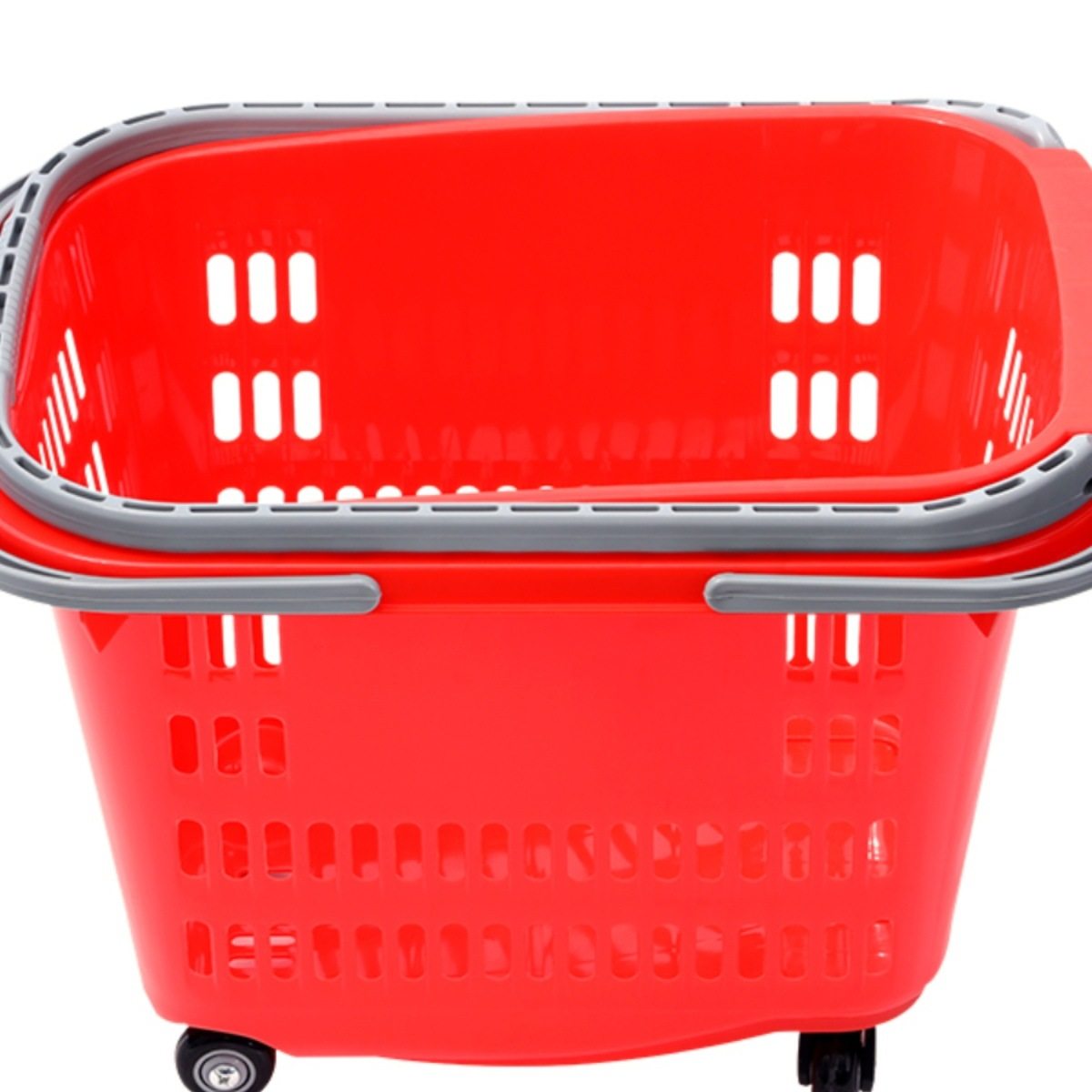Large Plastic Shopping Basket with Wheels for Malls and Supermarkets, Suitable for Home Use, Convenience Stores, and Grocery Shopping