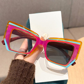 French Oil Painting Style Cat-Eye Myopia Glasses Cross-Border Artistic Large-Frame Glasses Frame Extreme Color-Changing Myopia Glasses