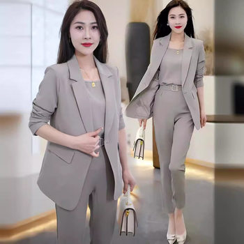 2025 Spring New Style Age-Reducing Casual Fashion Suit Women's Western Style Suit Professional Suit Three-Piece Suit