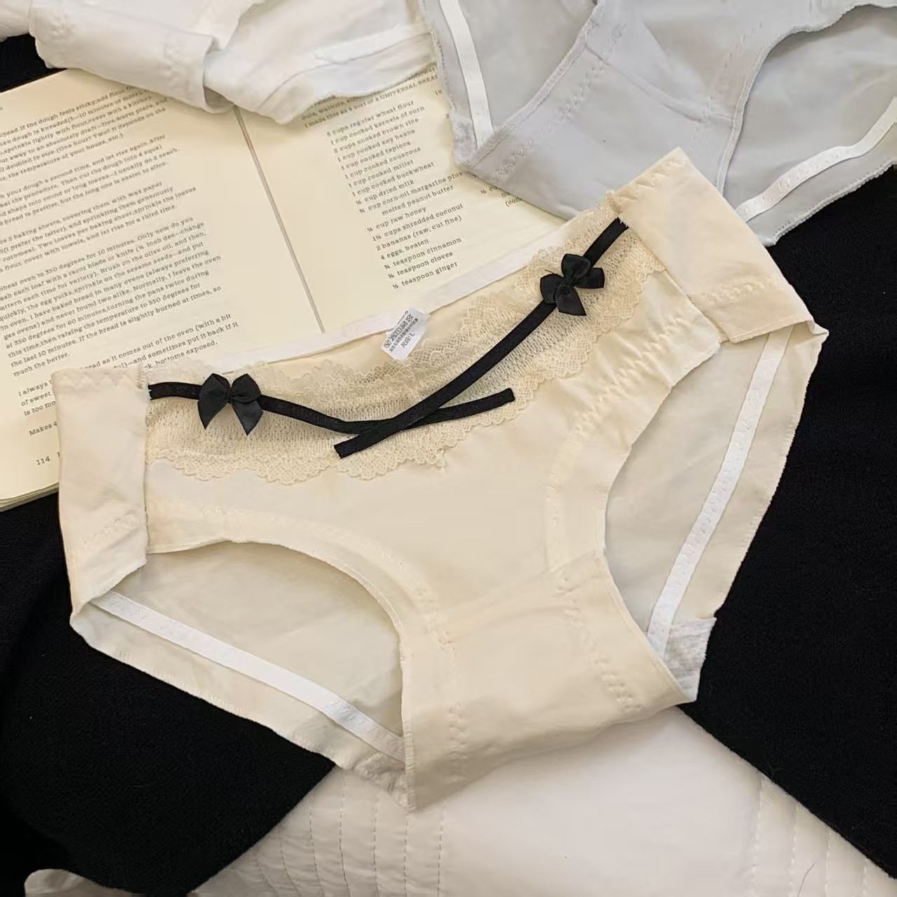 Sexy Pure Cotton Panties for Women 7A Full Cotton Crotch Mid-Waist Plus Size Women's Japanese Style Pure Desire Girl Lace Panties for Women