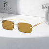2026 Metal Sunglasses Cross-Border Wholesale Cheetah Decoration Personalized Frameless Sunglasses Retro Leopard Head Sunglasses
