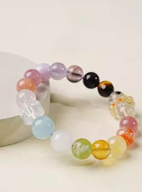 水晶手串女款多水晶手链女天然正品级感绝美生日手饰礼物