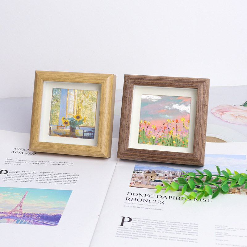 6-Inch 10*15 Solid Wood Hollow Photo Frame, European-Style Modern Simple Retro Wedding and Travel Attraction Picture Frame