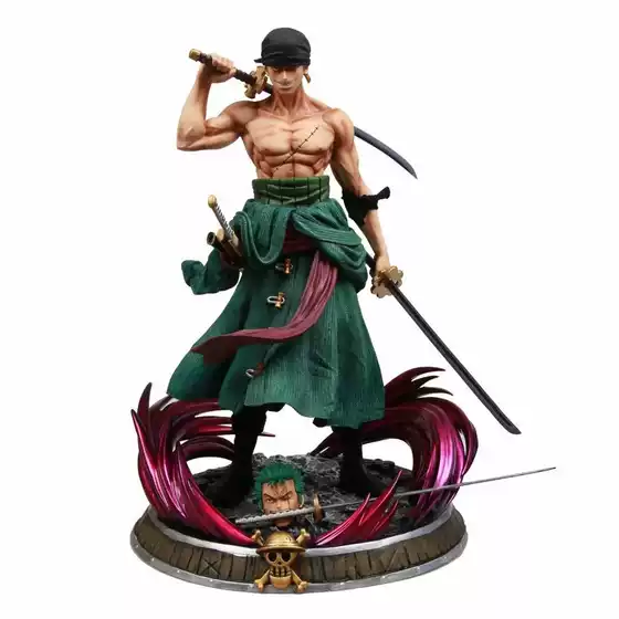 Cartoon wholesale one piece GK three-knife flow double-headed dream Sauron statue model boxed hand-made