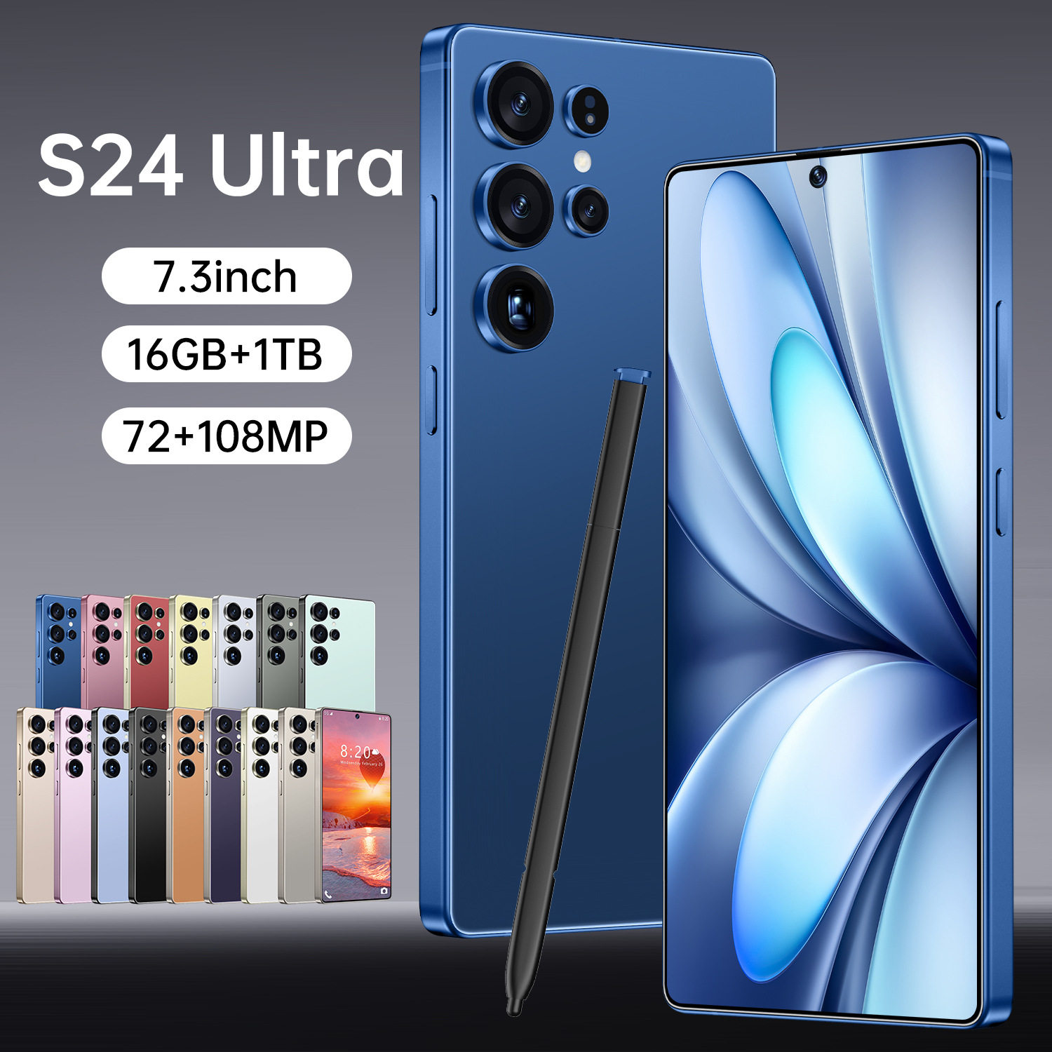 S24 Ultra跨境热销内置笔7.3寸大屏外贸现货代发热销安卓智能手机