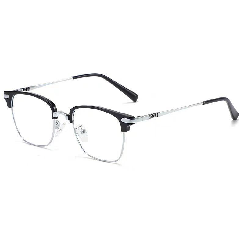 Men's Korean Style Presbyopic Glasses Anti-blue Light Auto-zoom Ultra-light High-definition Glasses Fashionable Eyebrows Half-frame Myopia Glasses