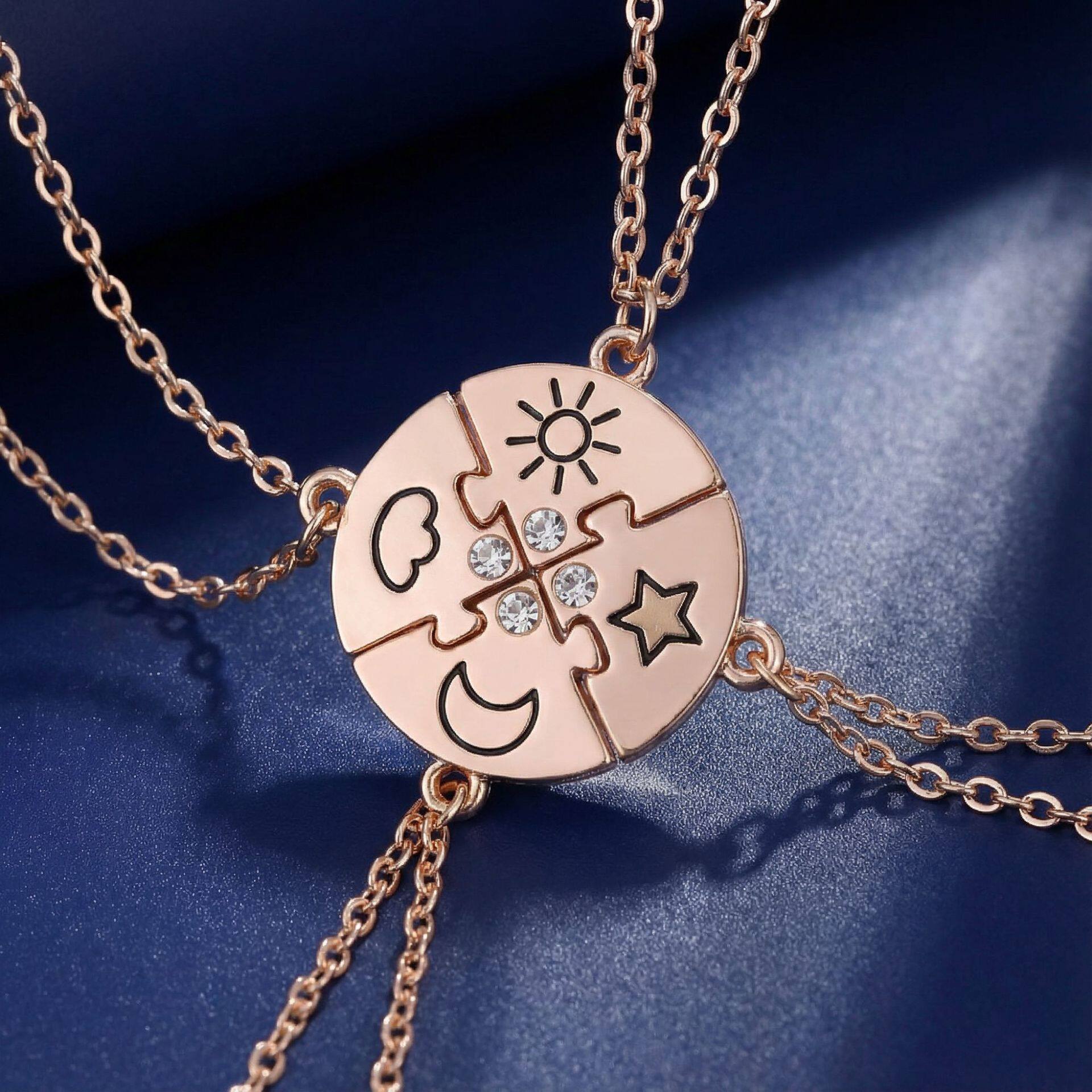 欧美饰品 BEST FRIENDS心型方块吊坠 闺蜜吊坠心形项链