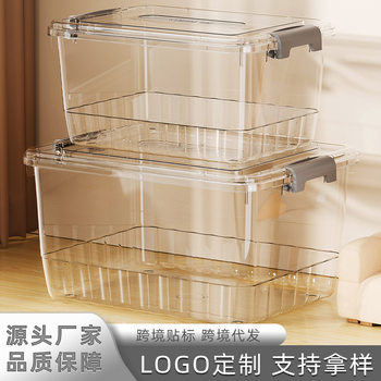 Cross-Border Pp Transparent Storage Box Thickeneded Household Large Clothing and Toy Storage Box Large Capacity Plastic Storage Box