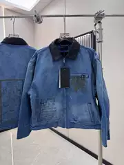 24ss autumn high street ERD heavyweight Detroit collar canvas vintage men's and women's casual loose denim jacket