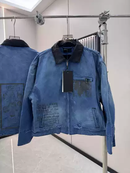 24ss autumn high street ERD heavyweight Detroit collar canvas vintage men's and women's casual loose denim jacket
