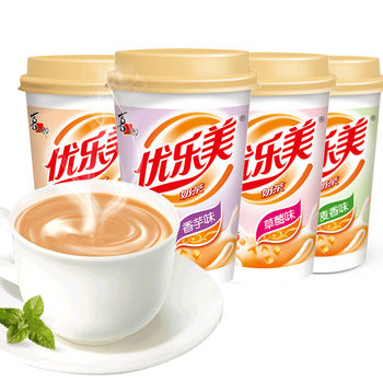 Youlemei Milk Tea with Sugar 30 Cups Full Box Original Flavor Taro Strawberry Drink Instant Ready-To-Drink Xizhilang Drink Batch