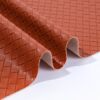 Factory 1.1mm woven plaid embossed PVC artificial leather dining table bags stationery shoe leather