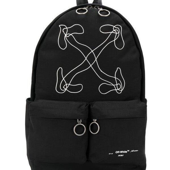 2025 новый рюкзак backpack off arrow граффити уличный модный бренд белый холст хипстерский must-have Изображение 1