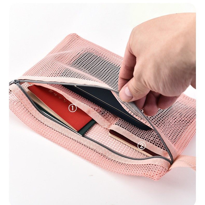 Travel Storage Bag, Portable Miscellaneous Bag, Carry-On Document Bag, Coin Purse, Transparent Mesh Storage Bag, Mini Cosmetic Bag
