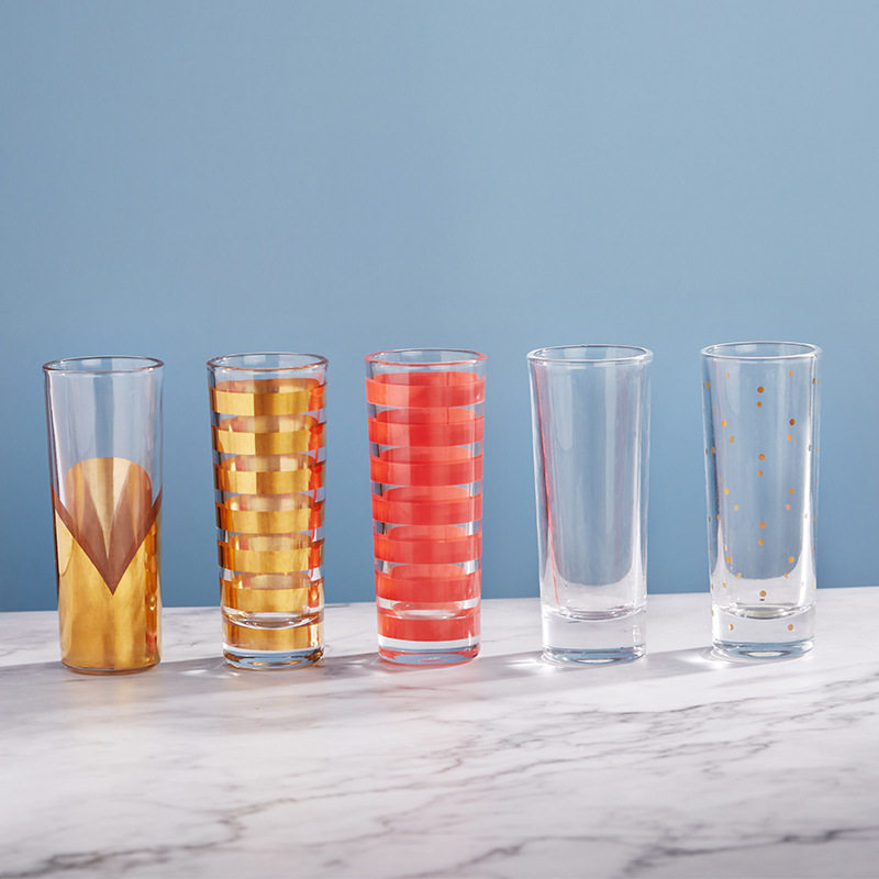 Cross-Border Gifts in Stock 1904 Bullet Cup Glass Wine Cup Straight Spirit Cup Creative Design Wholesale