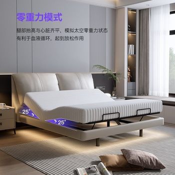 Smart Elephant Ear Light Luxury Modern Suspended Electric Leather Bed Internet Celebrity Cowhide Double Bedroom