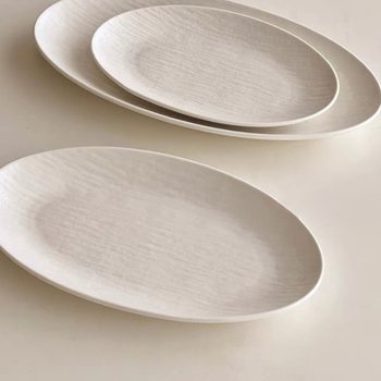 Creative Ceramic Oval Fish Plate Household Steamed Fish Plate Light Luxury Dish Plate Commercial Tableware New Style